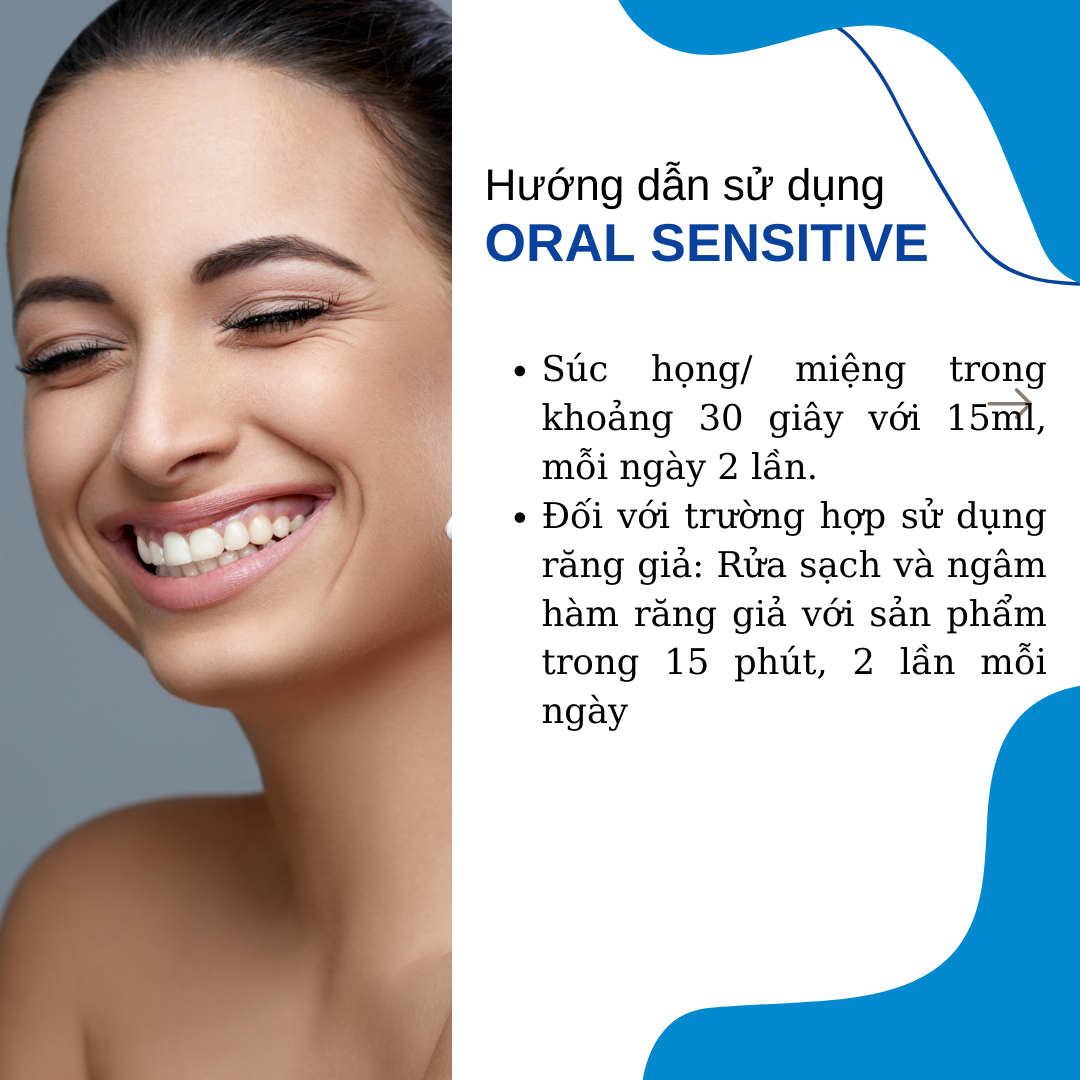 Nước súc miệng ALFASEPT ORAL SENSITIVE 250ml 0.05% CHG - Bảo vệ răng trắng tự nhiên