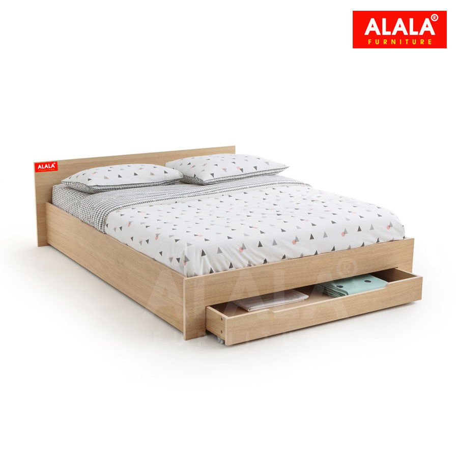 Giường ngủ ALALA29 + hộc kéo / Miễn phí vận chuyển và lắp đặt/ Đổi trả 30 ngày/ Sản phẩm được bảo hành 5 năm từ thương hiệu ALALA/ Chịu lực 700kg