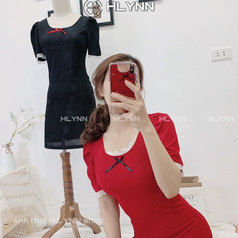 Đầm cotton phối ren