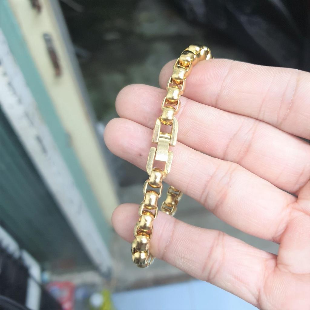 Lắc Tay Ống Vuông Bản 5MM Cao Cấp -Dùng tắm rửa thoải mái không đen rỉ- Bản khóa bấm