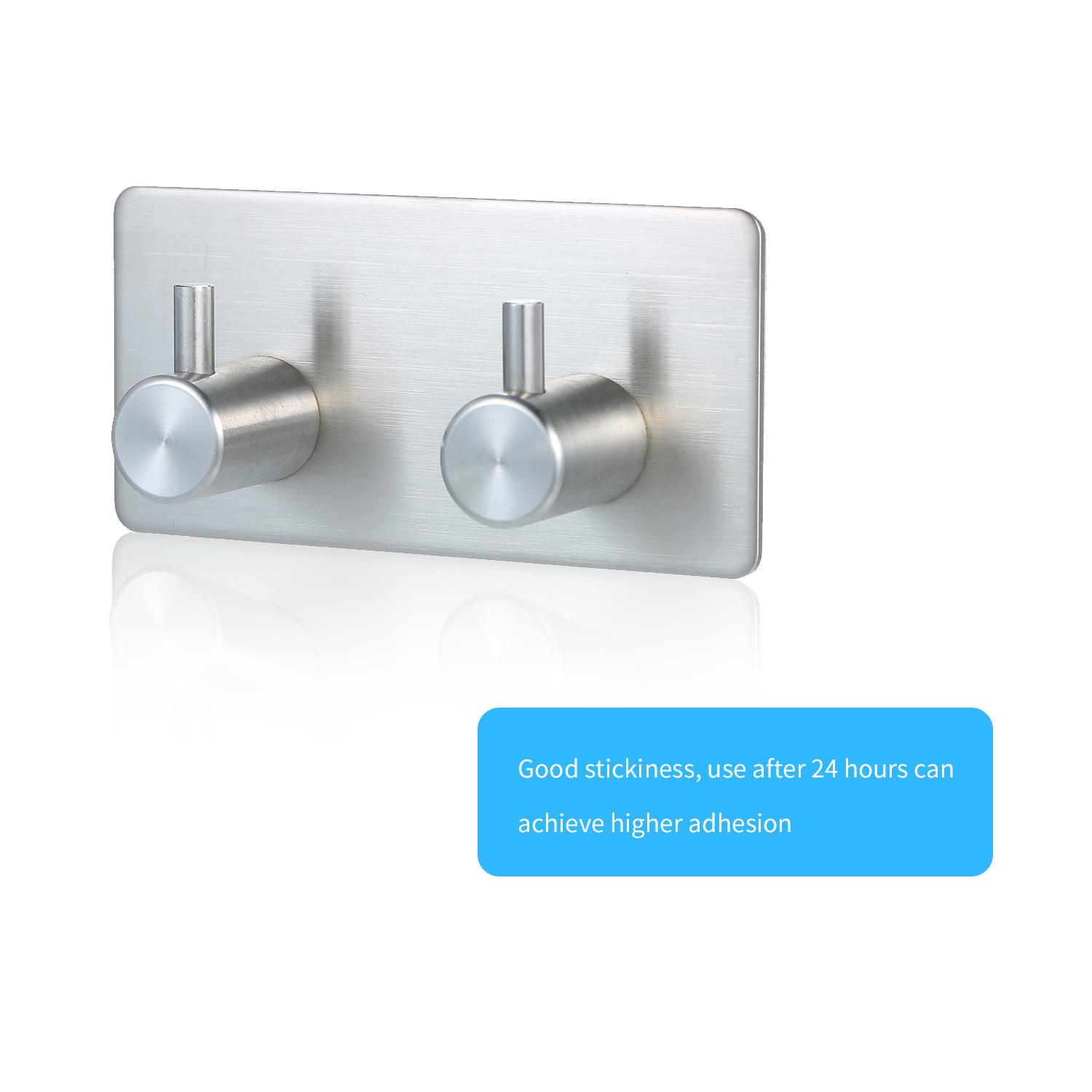 Móc dính bằng thép không gỉ 304, chống thấm nước và chống ăn mòn phù hợp với các bề mặt nhẵn như gạch men, bề mặt kim loại, kính