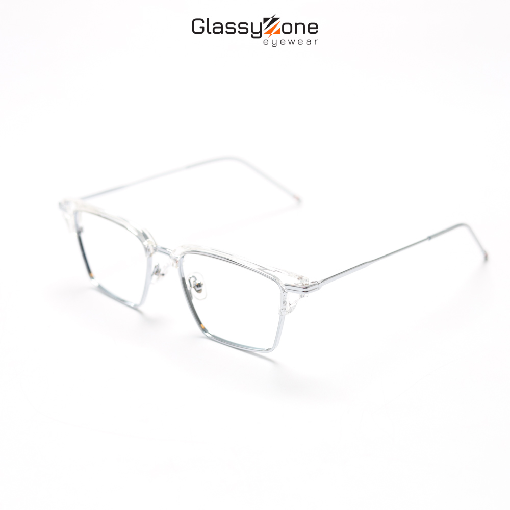 Gọng kính cận, Mắt kính giả cận kim loại Form vuông Nam Nữ Droopy - GlassyZone