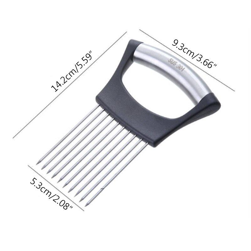 Finger Protector Stainless Steel Vegetable Cutting Assistant Fixer Onion Slice Equal Insertion Fish Meat Fixing Fork Protector
