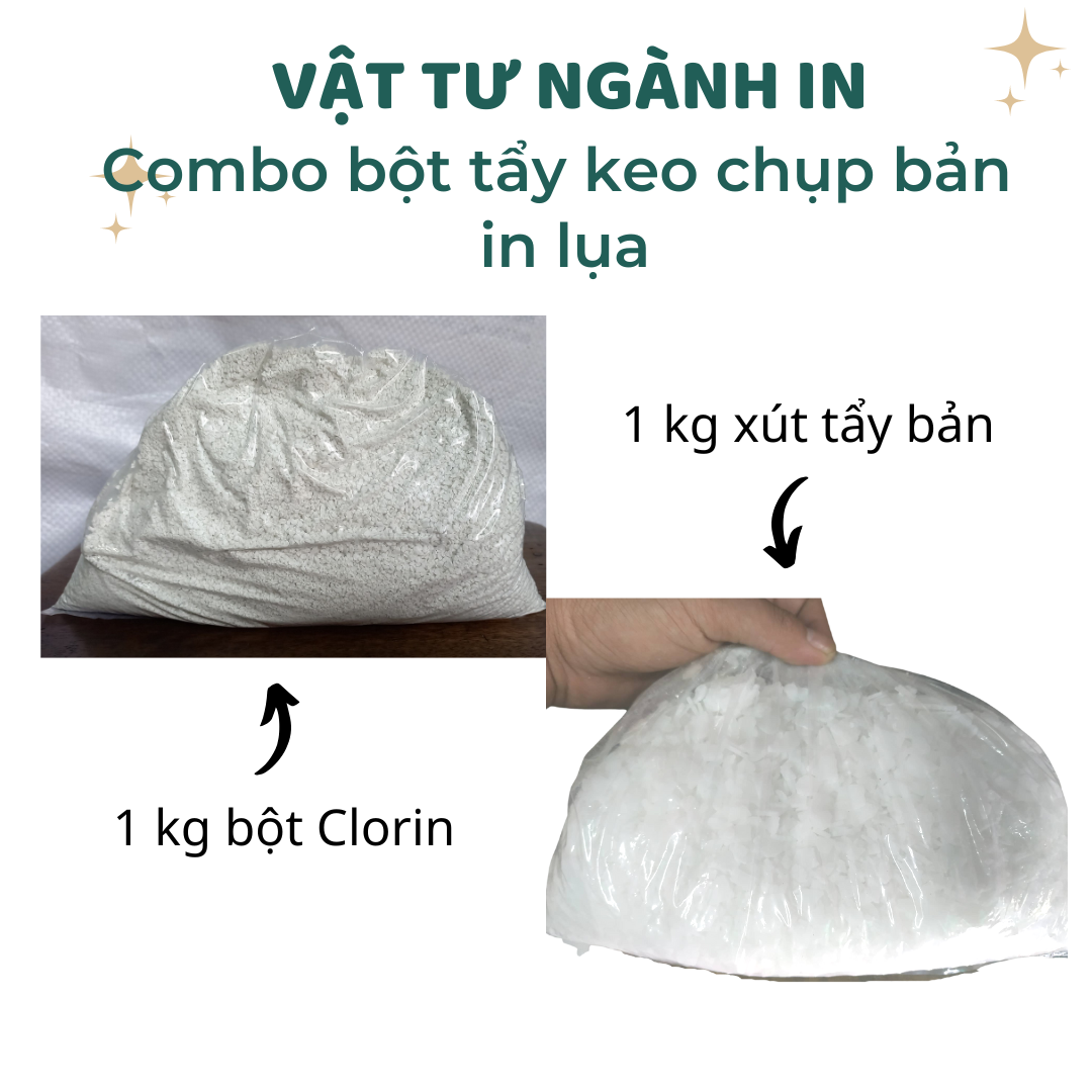 Combo bột tẩy keo chụp bản trong ngành in lụa