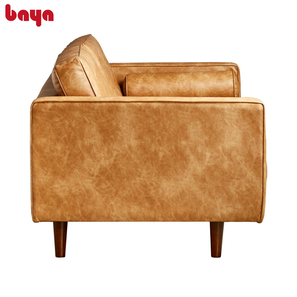 Sofa Phòng Khách Phong Cách Cận Hiện Đại BAYA CHESTER Thiết Kế Đệm Ngồi Cấu Tạo Từ Lò Xo Với Vỏ Bọc Từ Vải Giả Da Êm Ái, Thoải Mái Và Khung Ghế Được Làm Từ Gỗ Đặc Độ Bền Cao 5298