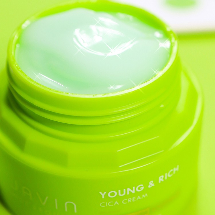 Kem ngừa mụn, trắng da JAVIN DE SEOUL YOUNG&amp;RICH CICA CREAM Hàn quốc 50ml Kèm 1 mặt nạ trà xanh dabo