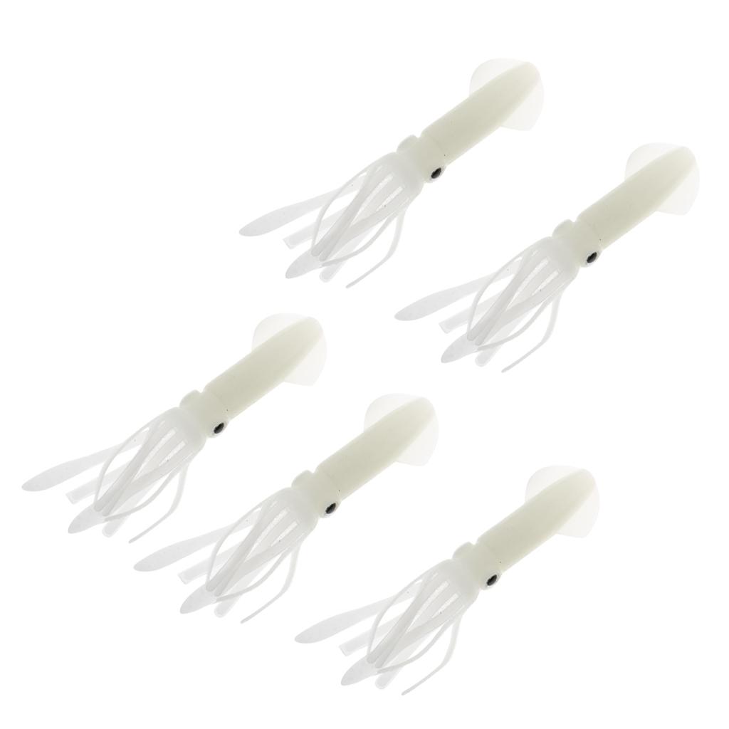 5pcs Luminous Soft Baits Squid Octopus Skirts Fishing Lure