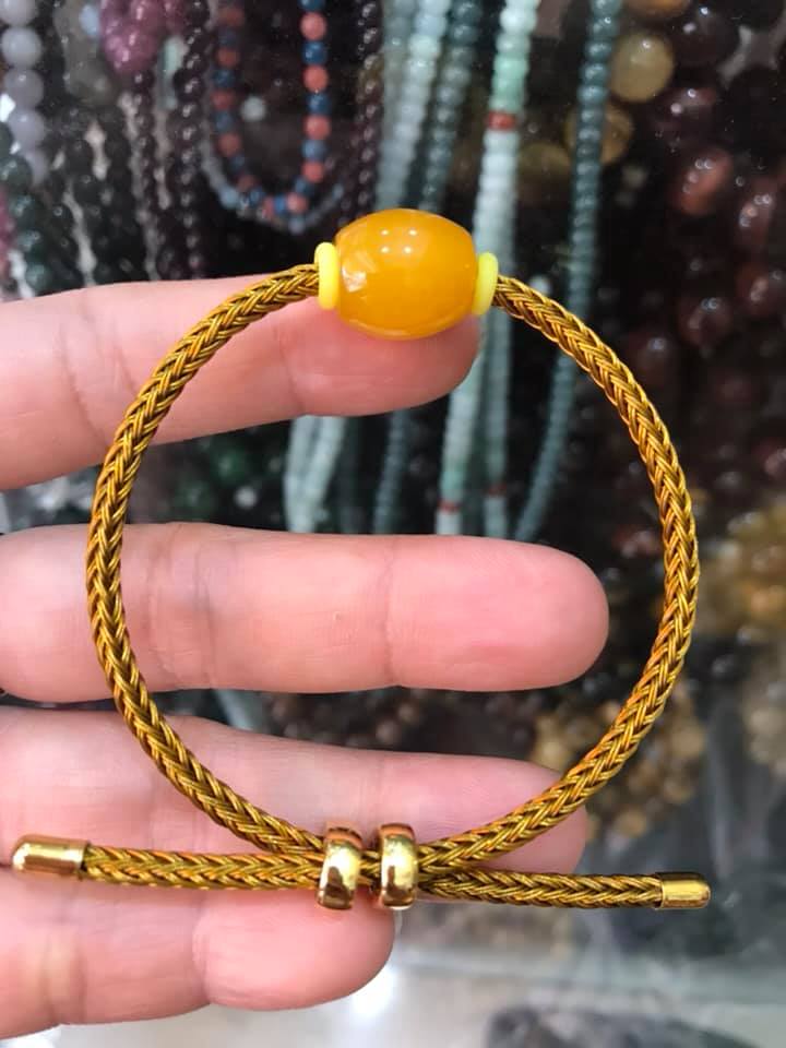 VÒNG TAY LU THỐNG VÀNG ANH TRÒN KIỂU DÂY VÀNG ĐẸP NỮ MẠNG KIM THỔ THỦY CHẤT LIỆU ĐÁ MÃ NÃO FREESIZE Ạ