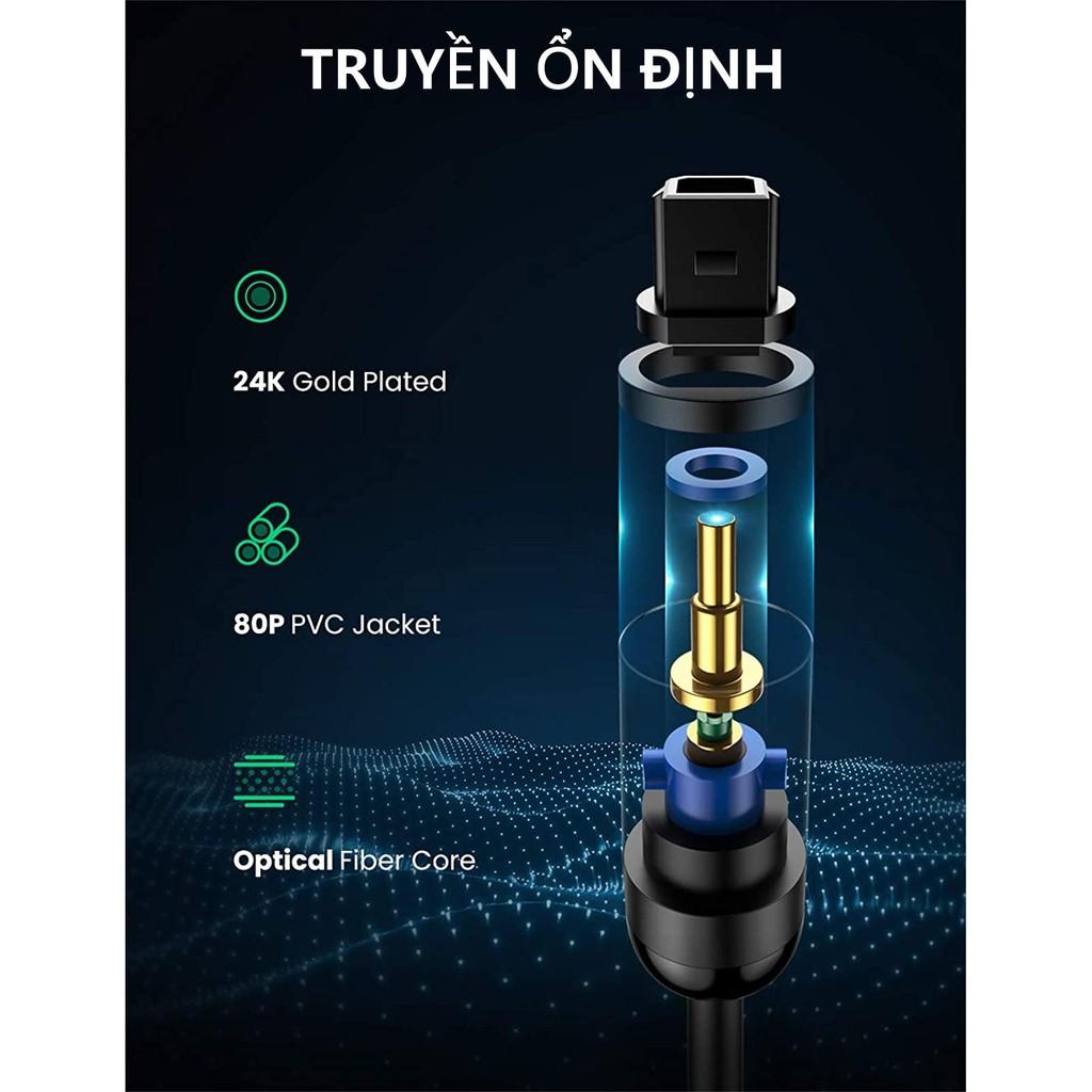 Cáp audio quang Toslink Optical hỗ trợ âm thanh 5.1/ 7.1 dài 1-3m UGREEN 70890- Hàng chính hãng