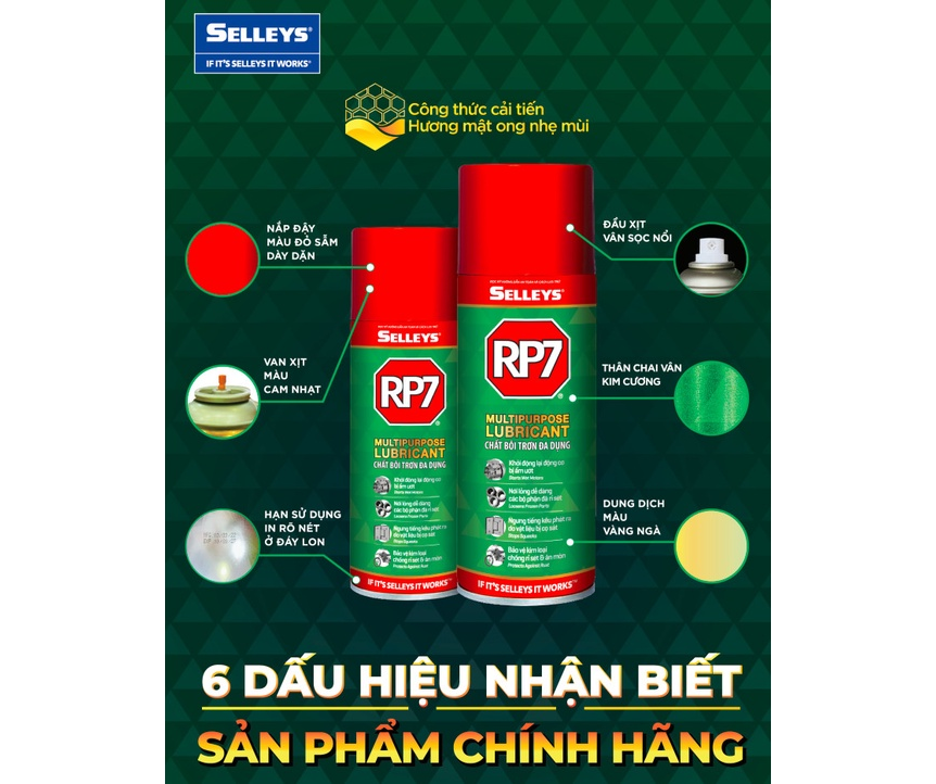 Chai Xịt Chống Rỉ Sét Và Bôi Trơn RP7-  SELLEYS -350G