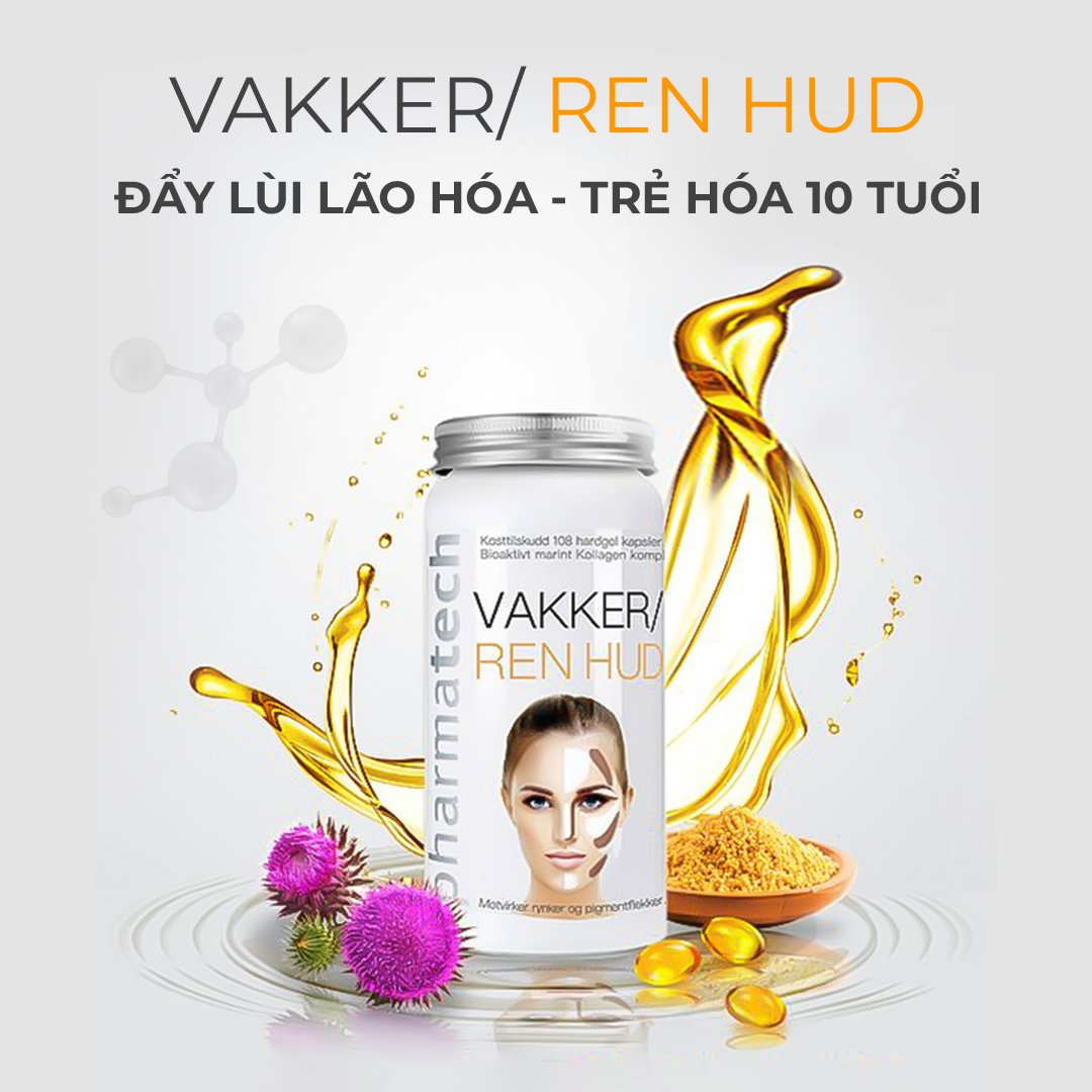 Thực phẩm bảo vệ sức khỏe Vakker/Ren Hud - Lọ 108 viên