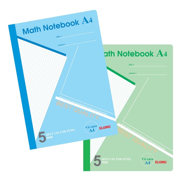 Vở caro Klong (5*5) 200tr 70/92 Math Notebook; MS: 298