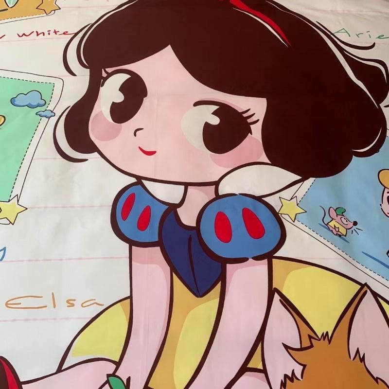 Bộ Chăn Ga Gối Cotton Disney 100%cotton Hàng Nhập Khẩu Cao Cấp 4 Món Công Chúa Bạch Tuyết
