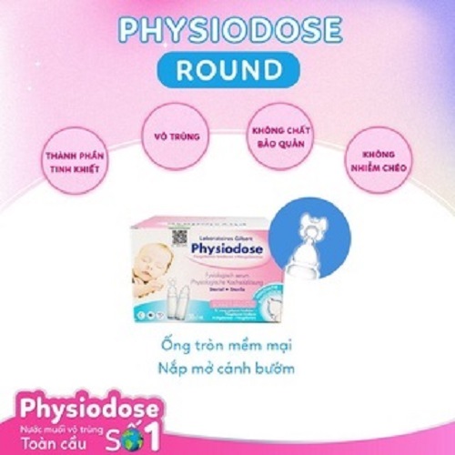 Physiodose- Nước muối sinh lý đơn liều (hộp 30 ống x 5ml) - Vệ sinh mắt mũi tai miệng cho bé