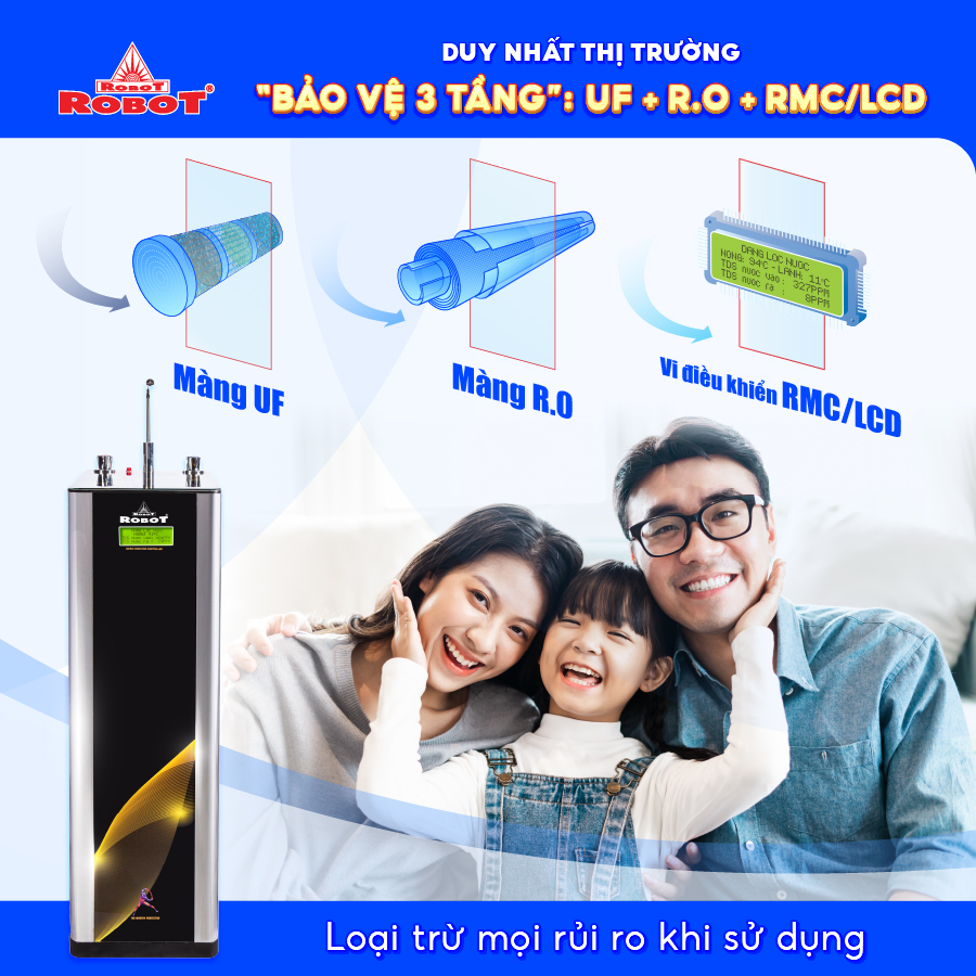 Máy Lọc Nước Nóng Nguội ROBOT CLASSY PRO 339GHK-UR Sử Dụng Công nghệ lọc R.O + U.F - Hàng Chính Hãng