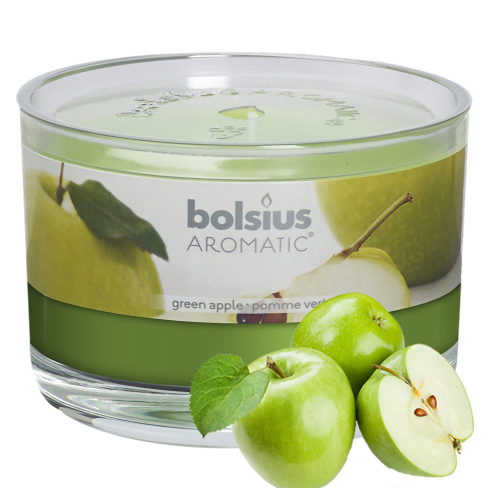 Ly nến thơm tinh dầu Bolsius Green Apple 155g QT024882 - hương táo xanh