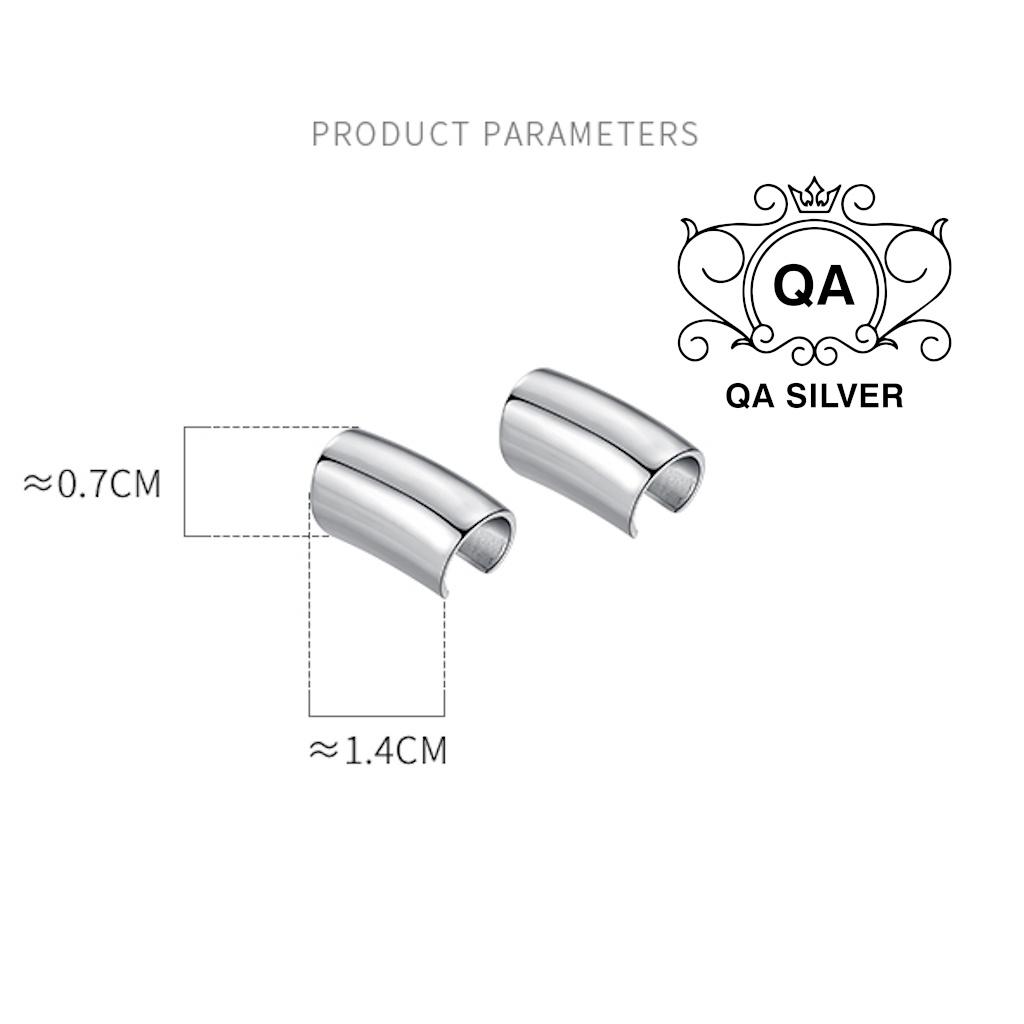 Khuyên tai bạc kẹp vành bản to dày bông tai nam nữ S925 EARCUFF Silver Earrings QA SILVER EA211102