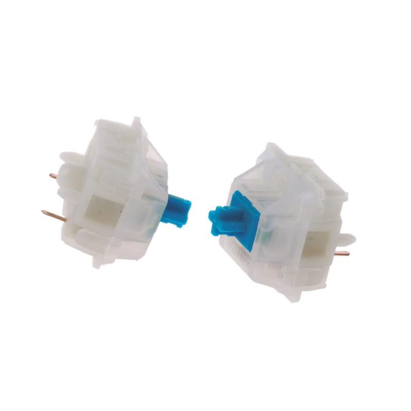 HSV 10Pcs Gateron Switche 5Pin Milky Blue Switch Mechanical Keyboard Gateron MX Switches Transparent Case fit GK61 GK64 GH60