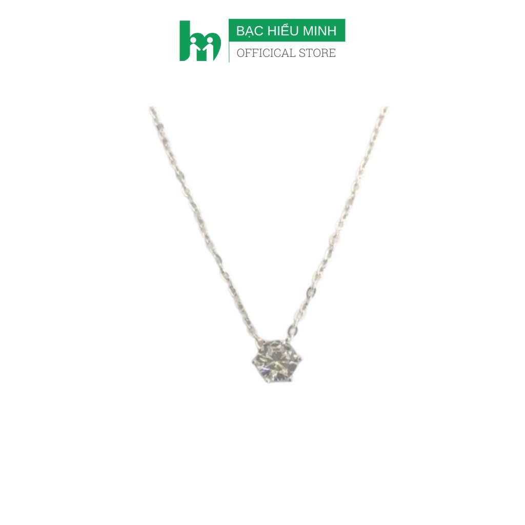 Dây Chuyền Nữ Bạc Hình Tròn Đính Đá Tinh Tế BẠC HIỂU MINH DMD468
