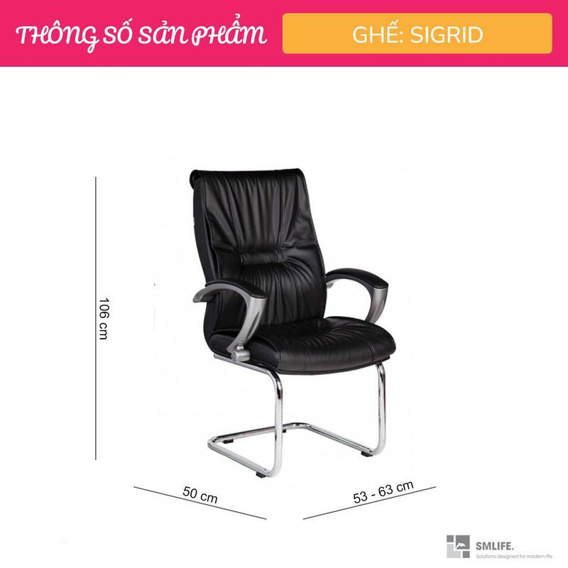 Ghế phòng họp chân quỳ inox bọc da SMLIFE Sigrid