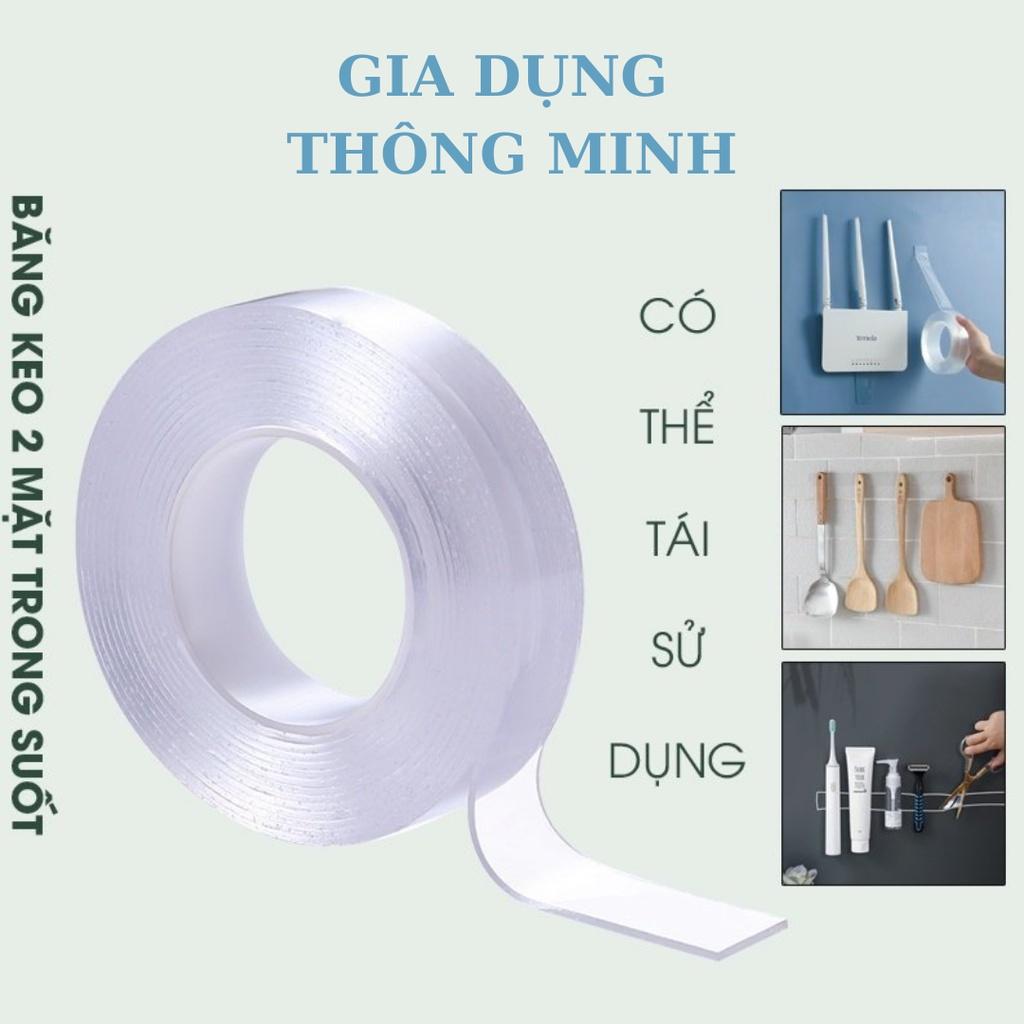 Băng Keo Dính 2 Mặt Đa Năng. Trong Suốt Dán Trên Mọi Bề Mặt