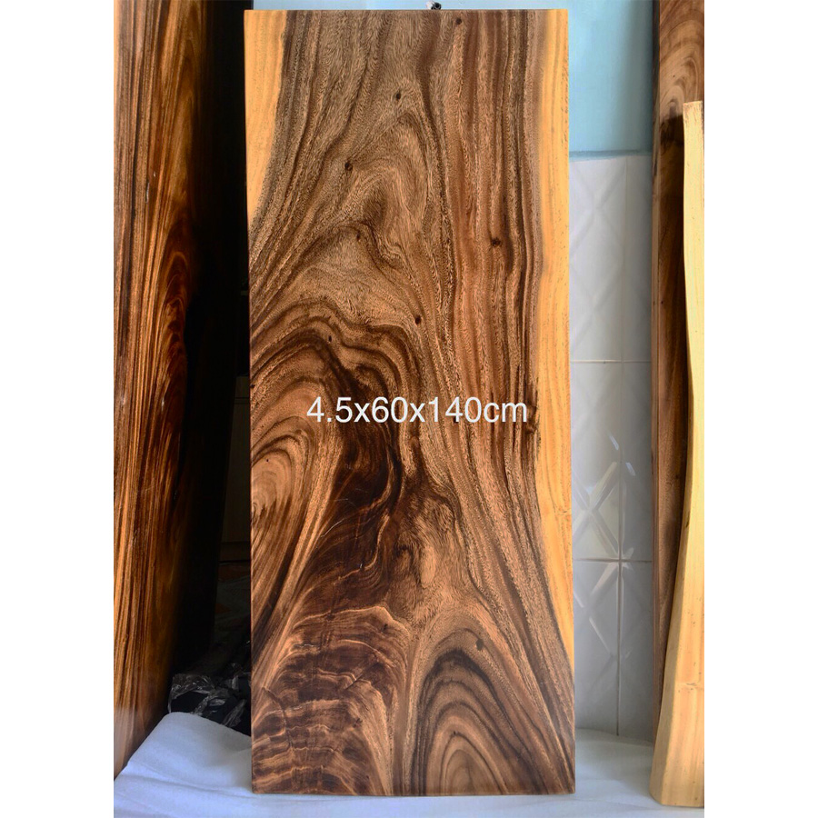 Mặt bàn gỗ me tây nguyên tấm KT 4.5x60x140cm