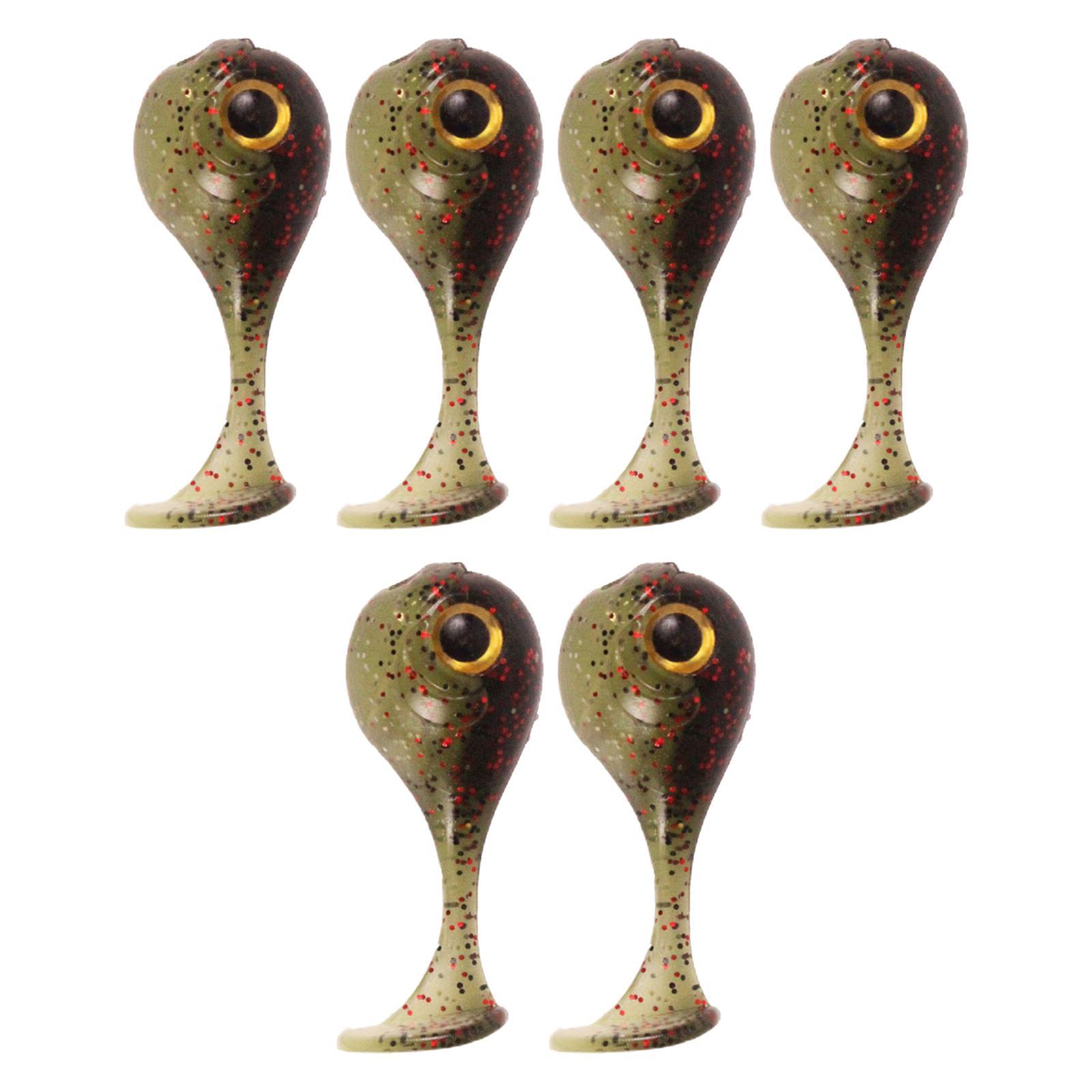 Bionic Fishing Lures T-Tail Bait Crankbait 6 Pieces for Sea Fishing Fishing Tackle