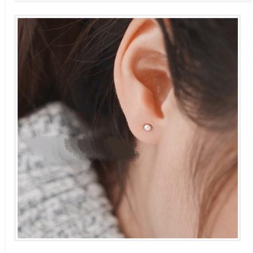Bông Tai Nụ Tròn Đều 3 Ly Bằng Bạc 925 Thanh Lịch - Trường Thịnh Ngọc Trai