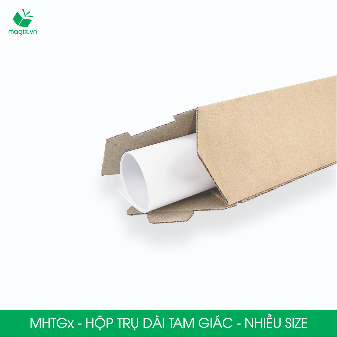 Hộp trụ dài tam giác thay thế ống giấy - Hộp carton đóng gói hàng - NHIỀU KÍCH THƯỚC