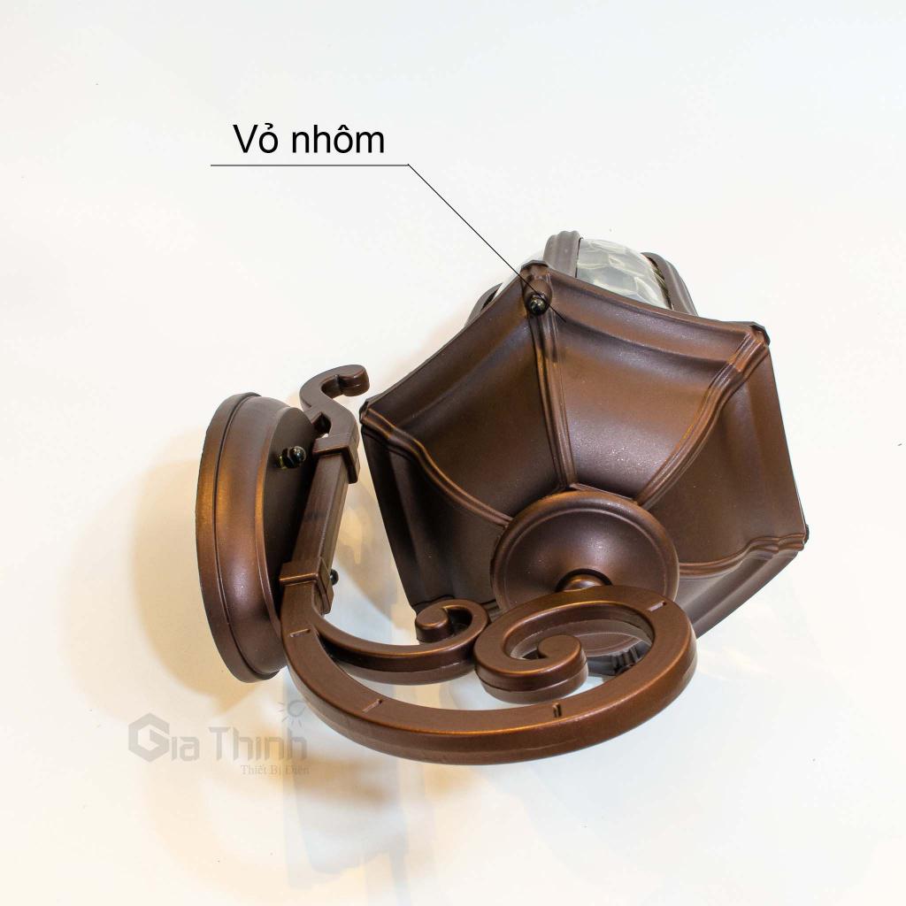 Đèn cột hiên ngoài trời GT6687, vỏ nhôm nhôm chao kính chống nước, chống côn trùng, kích thước 42cm x 24cm
