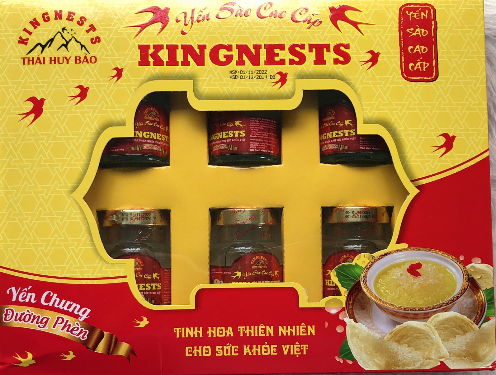 Yến chưng Đường Phèn Kingnest (6 lọ x 70ml/ Hộp)