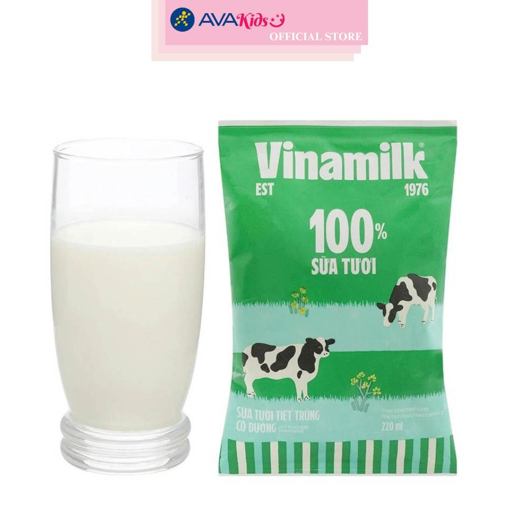 Thùng 48 bịch sữa tươi tiệt trùng Vinamilk có đường 220 ml (từ 1 tuổi)