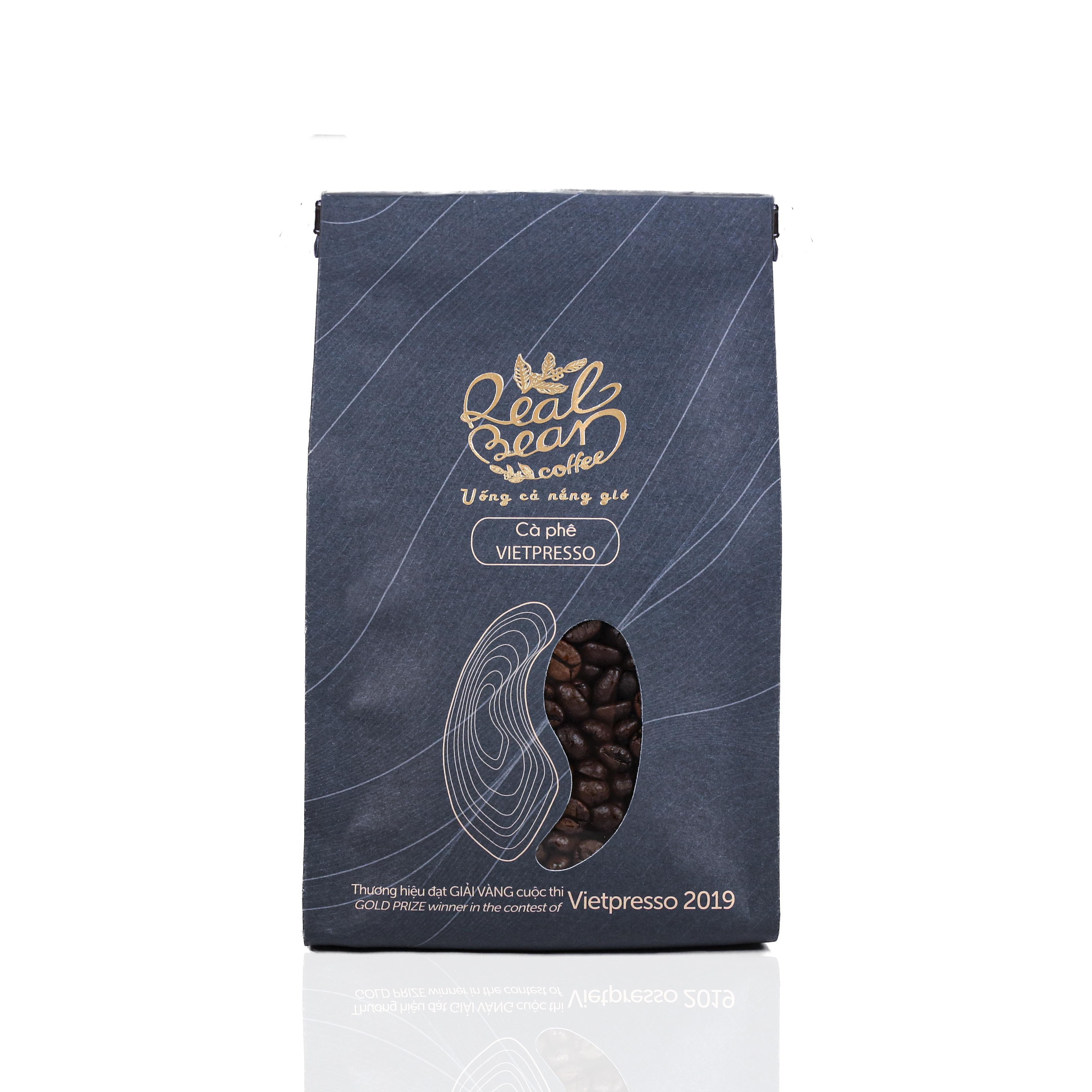 Cà phê hạt Vietpresso nguyên chất Real Bean Coffee 500g (không hộp)