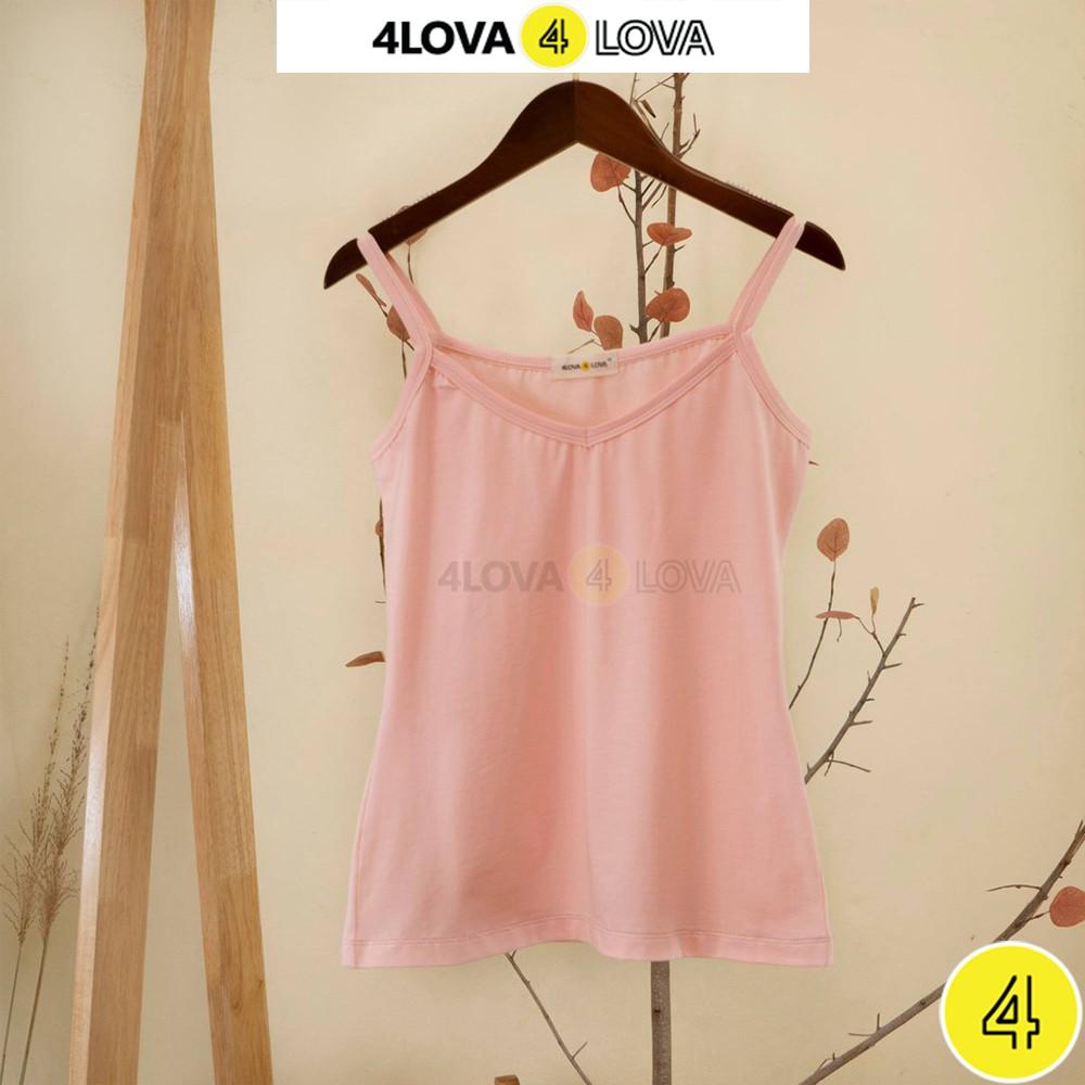 Áo 2 dây nữ cổ tim 4LOVA chất liệu thun 100% cotton dáng ôm mềm mại, quyến rũ