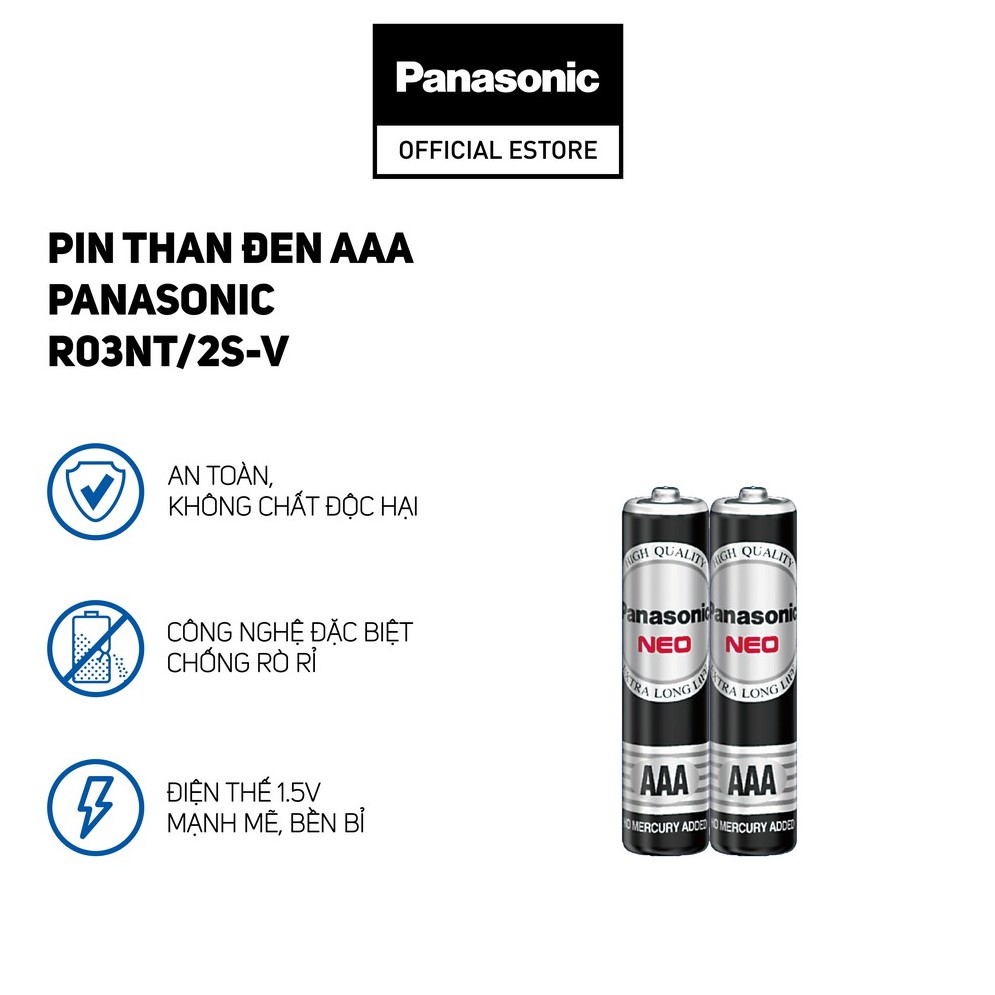 Pin Than Đen AAA Panasonic R03NT/2S-V - Hàng Chính Hãng