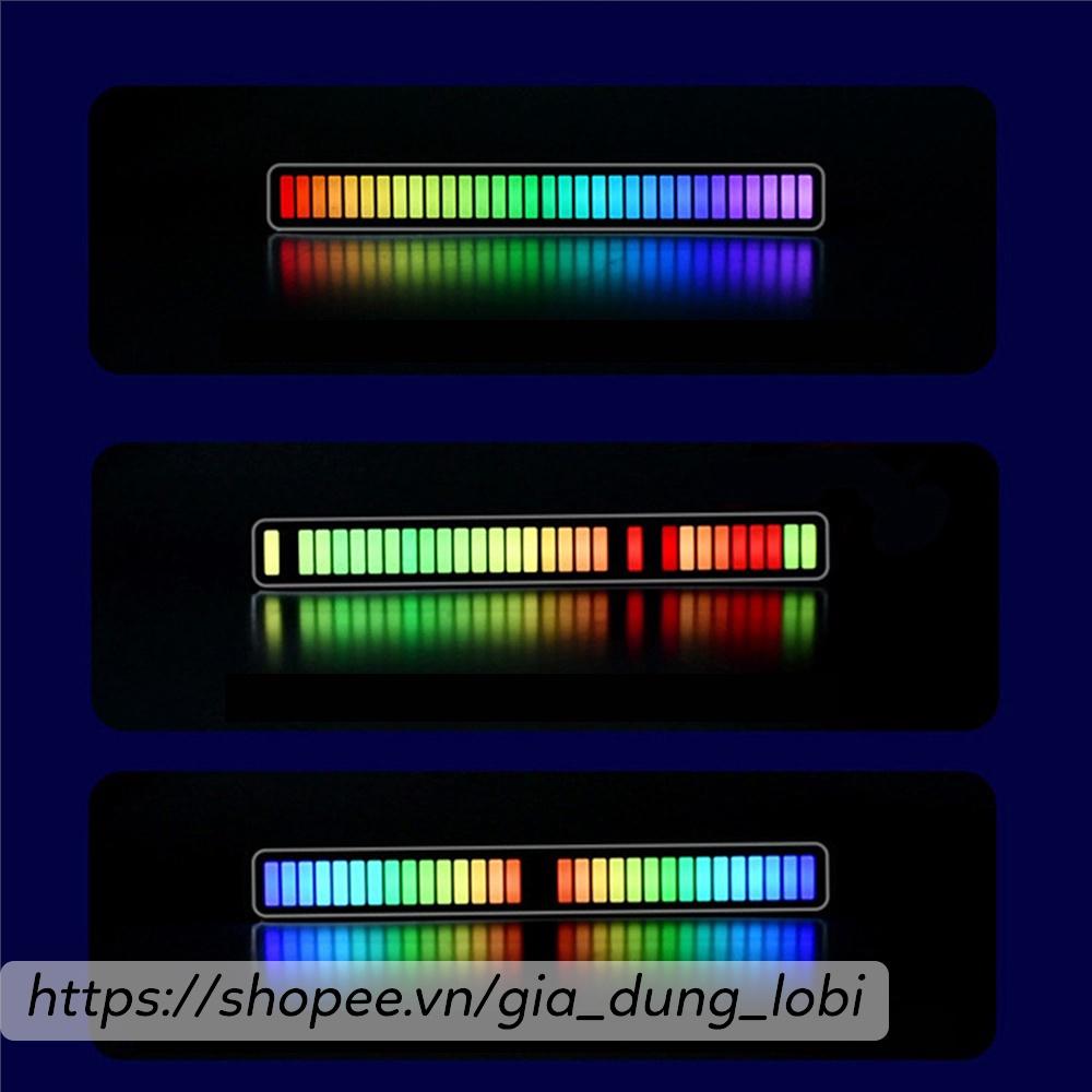 Thanh đèn LED RGB nháy theo nhạc đèn led trang trí cảm biến âm thanh bàn làm việc ô tô máy tính sạc pin tích hiện