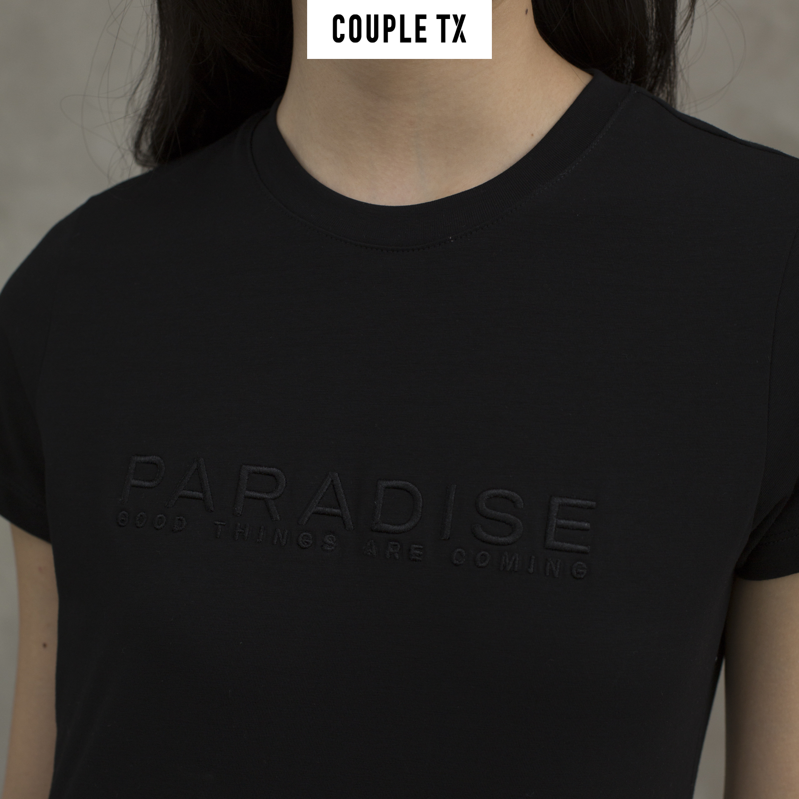 Áo thun Nam Nữ Thêu Typo Paradise Couple TX TS 139