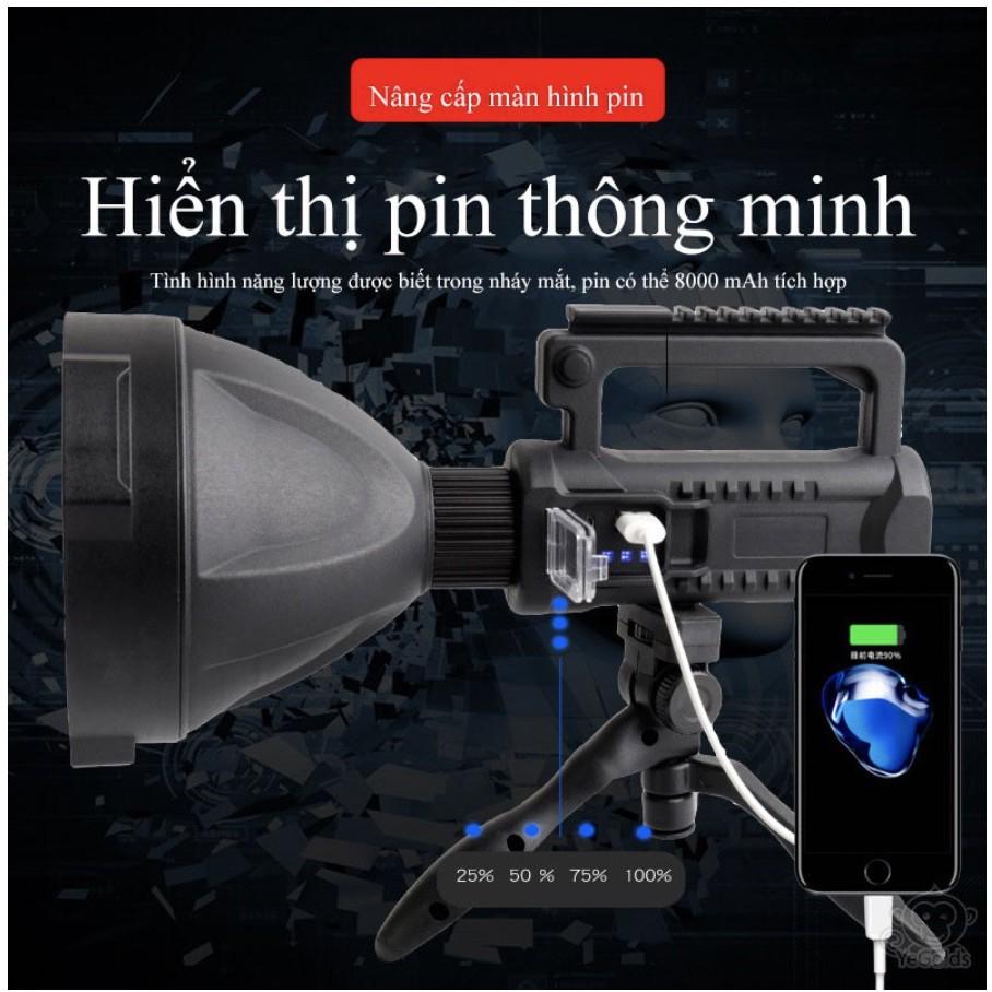 Đèn Led Siêu Sáng Cầm Tay chiếu sáng tầm xa thế hệ mới HighPower Lithium 8000mAh