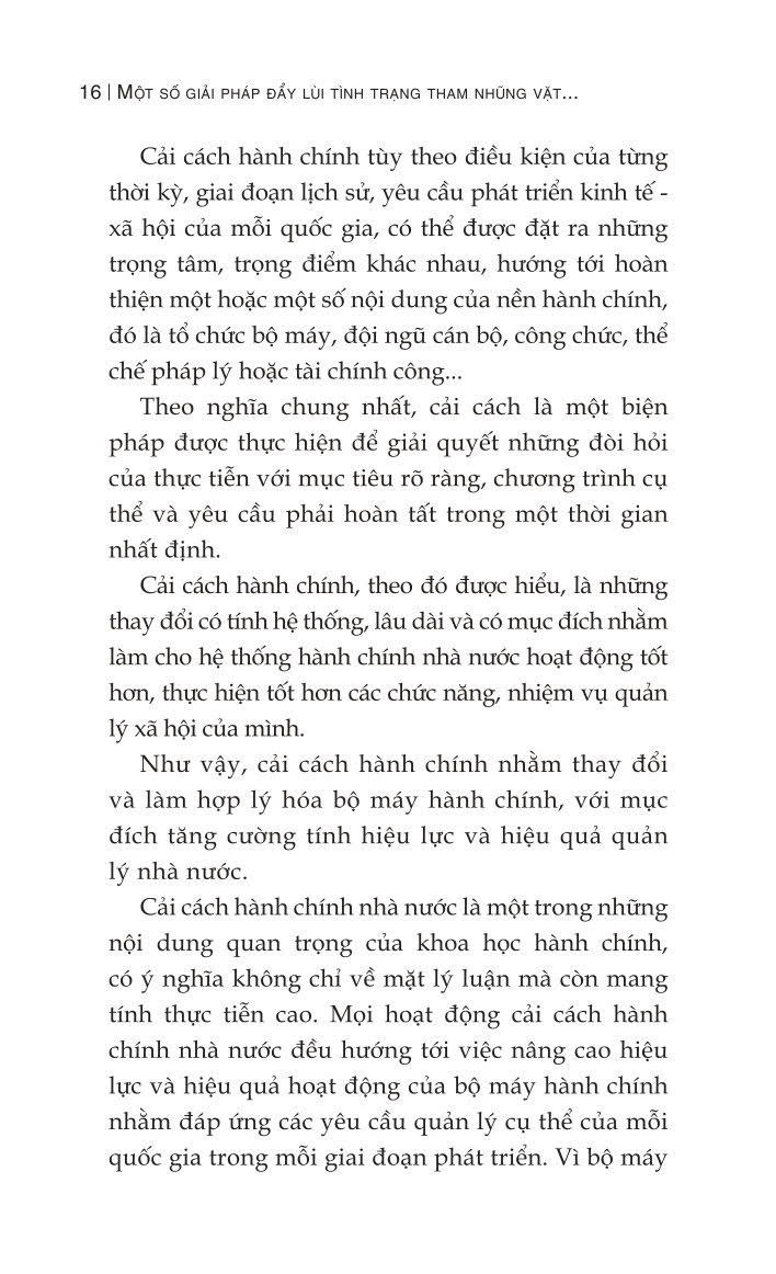 Một số giải pháp đẩy lùi tình trạng tham nhũng vặt trong giải quyết các thủ tục hành chính ở nước ta hiện nay (Sách chuyên khảo)