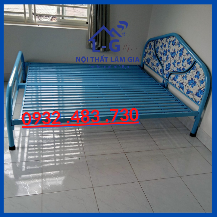 Giường sắt sơn tĩnh điện ngang 1m8x2m_TPD18X