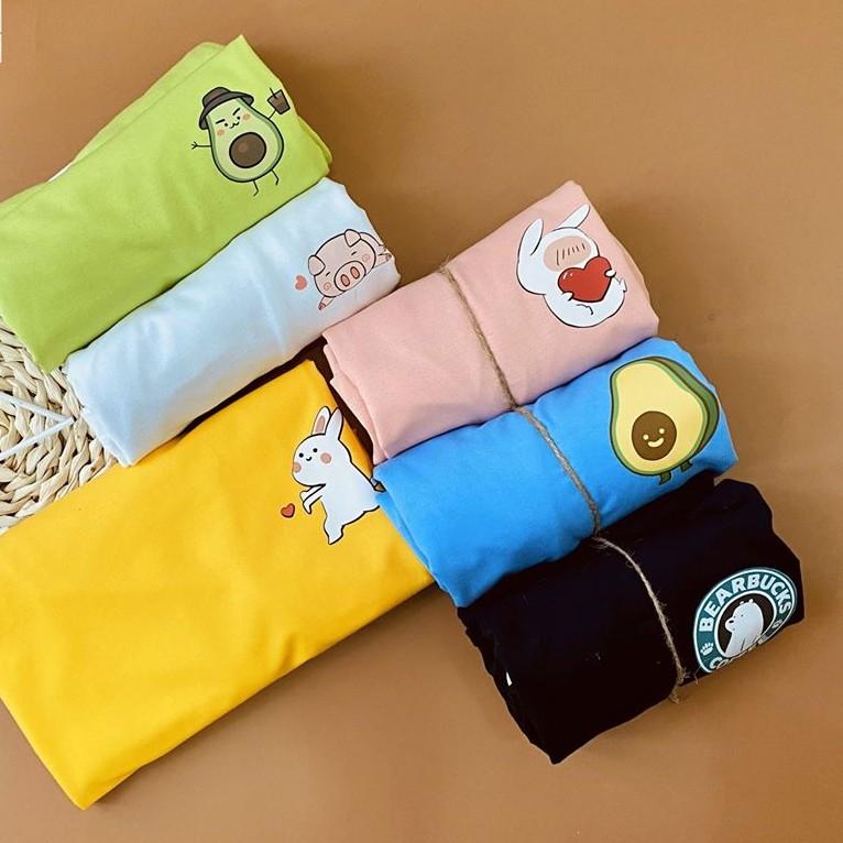 Áo Thun Nữ Unisex Tay Ngắn In Hình Icon Nhiều Màu - Unisex - Cotton - Mã AT012