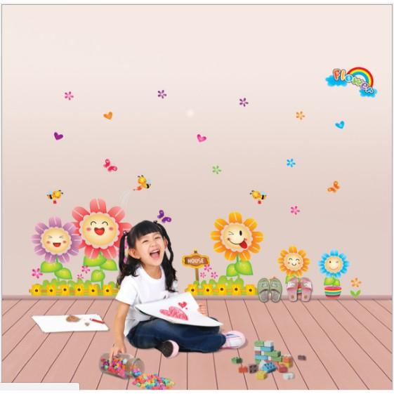 Decal trang trí hoa hướng dương vui vẻ