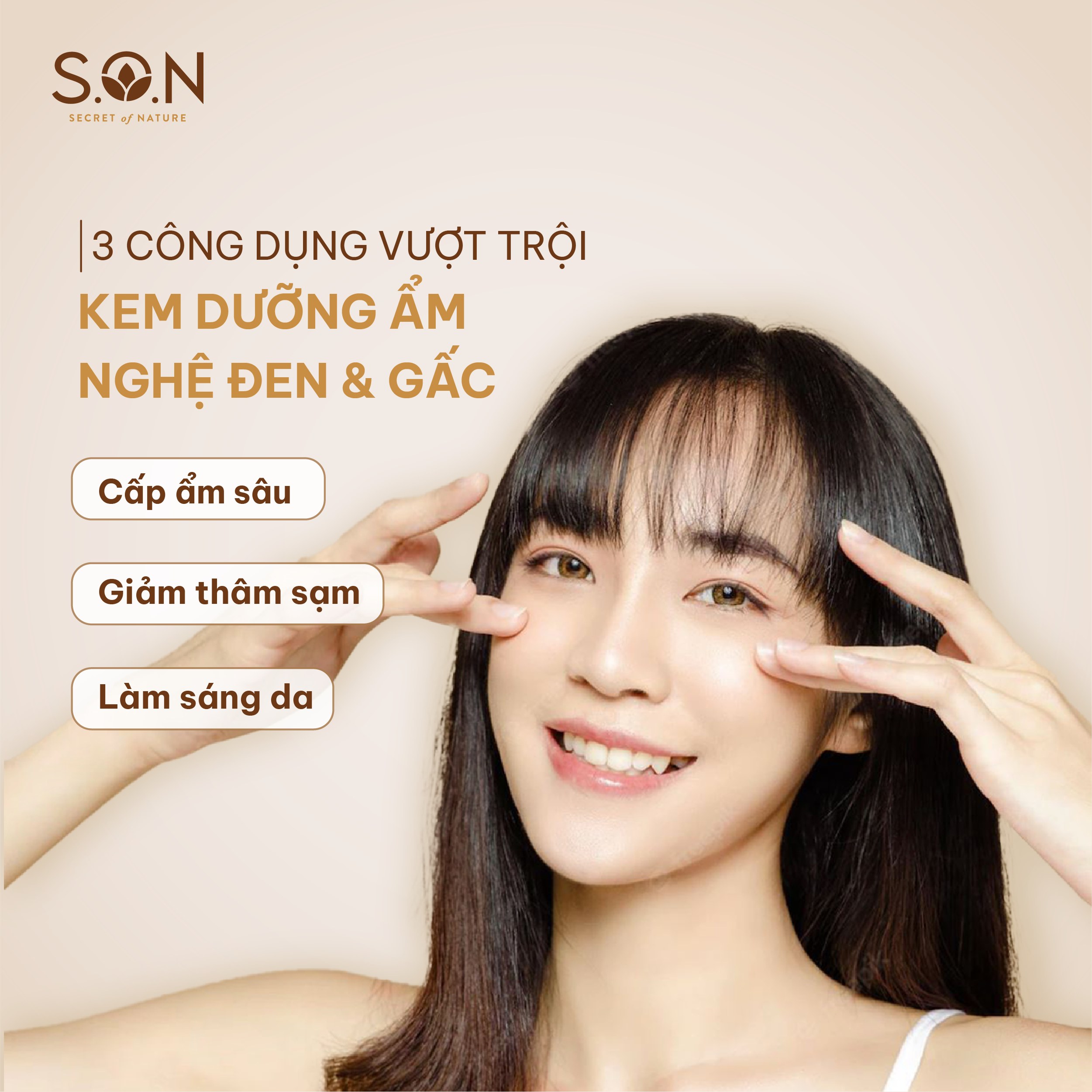 Kem dưỡng ẩm nghệ đen &amp; gấc dành cho da khô S.O.N dành cho da khô 30g