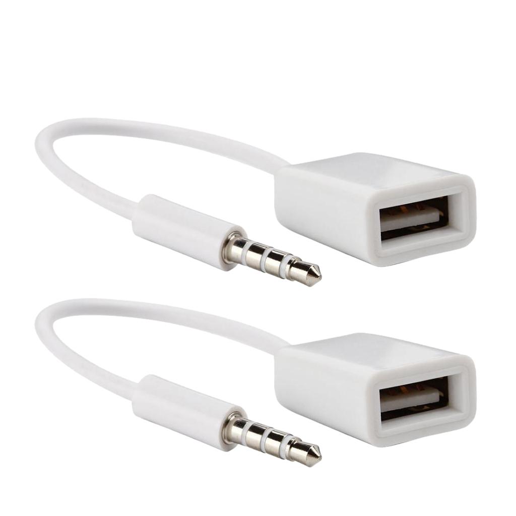 2X3.5 Mm  âm Thanh AUX Cắm Đực Sang USB 2.0 Female OTG Adapter Cáp Chuyển Đổi Cho Chơi Nhạc Với Ổ U T