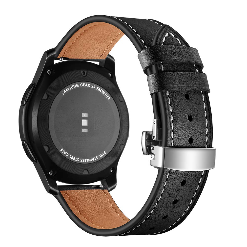 Dây Da Khóa Bạc Chống Gãy Cho Galaxy Watch 46