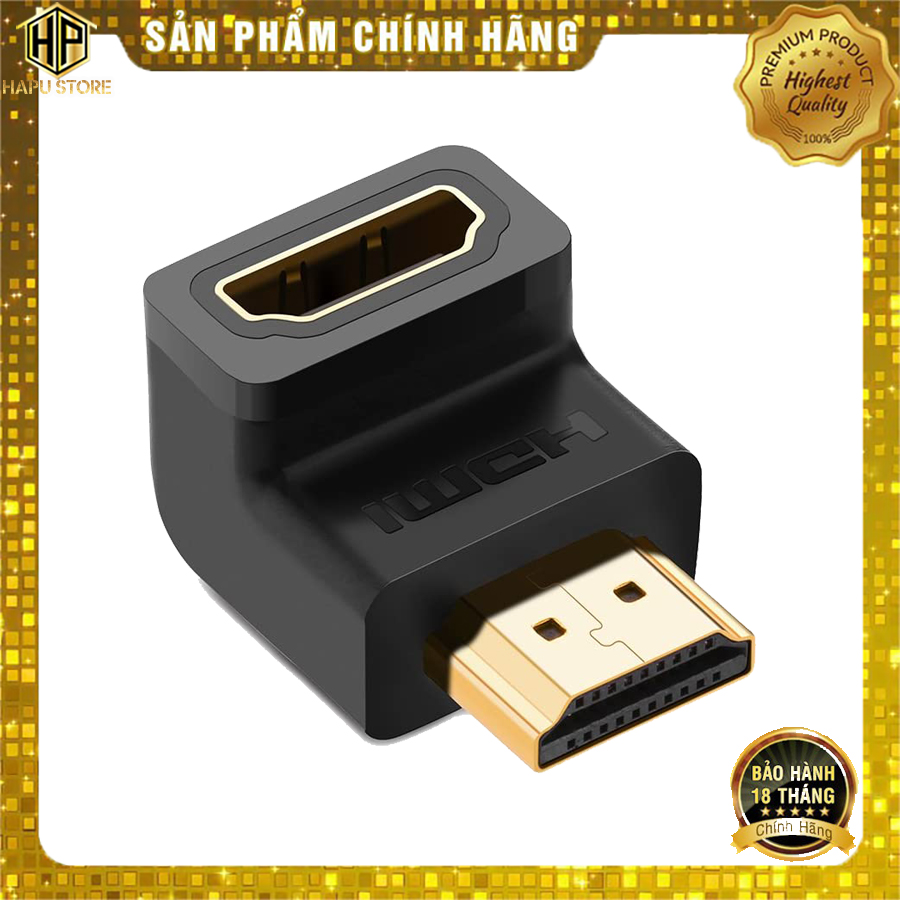 Đầu nối HDMI Ugreen 20109 đầu bẻ góc chính hãng - Hàng Chính Hãng