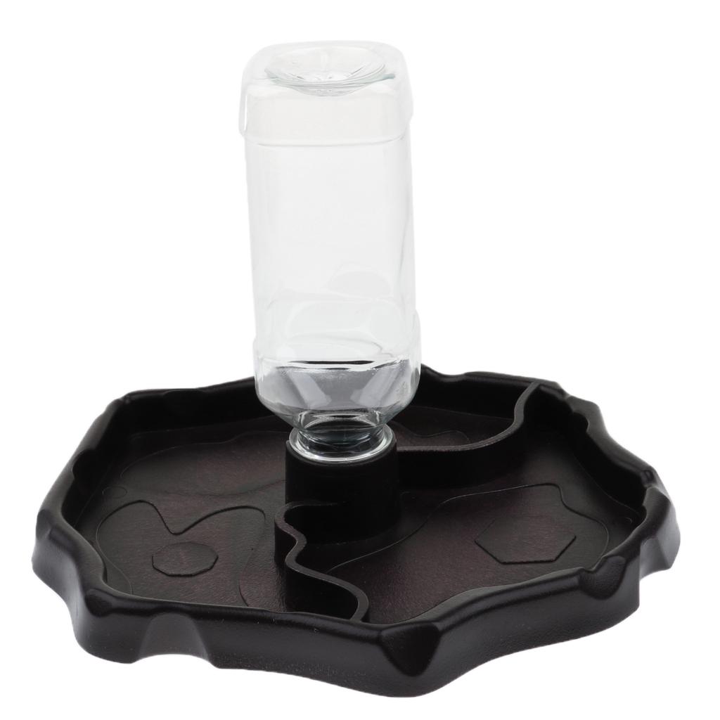 2xAutomatic Reptile Tortoise Gecko Dark Brown Water Resin Feeding Bowl