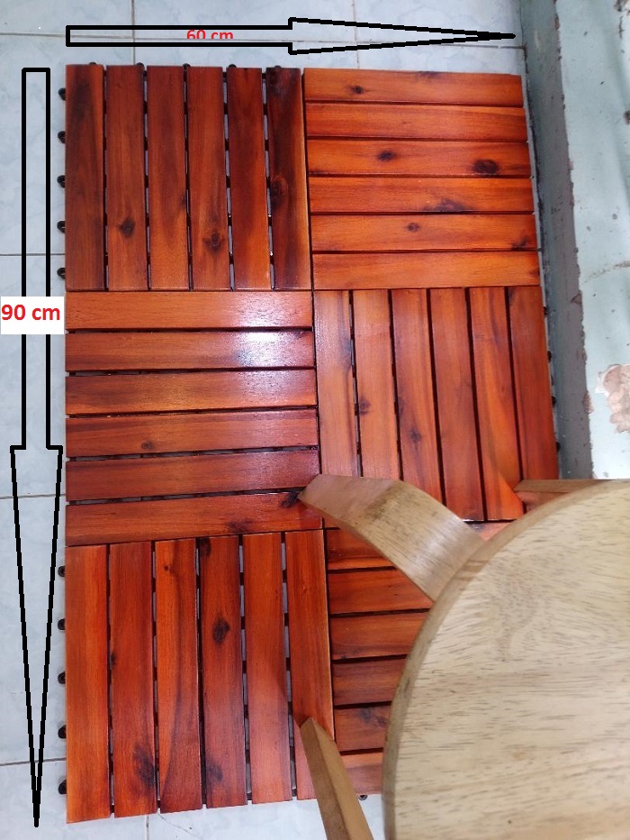 Sàn gỗ tự nhiên cao cấp - 6 nan - gõ đỏ - thùng 6 tấm