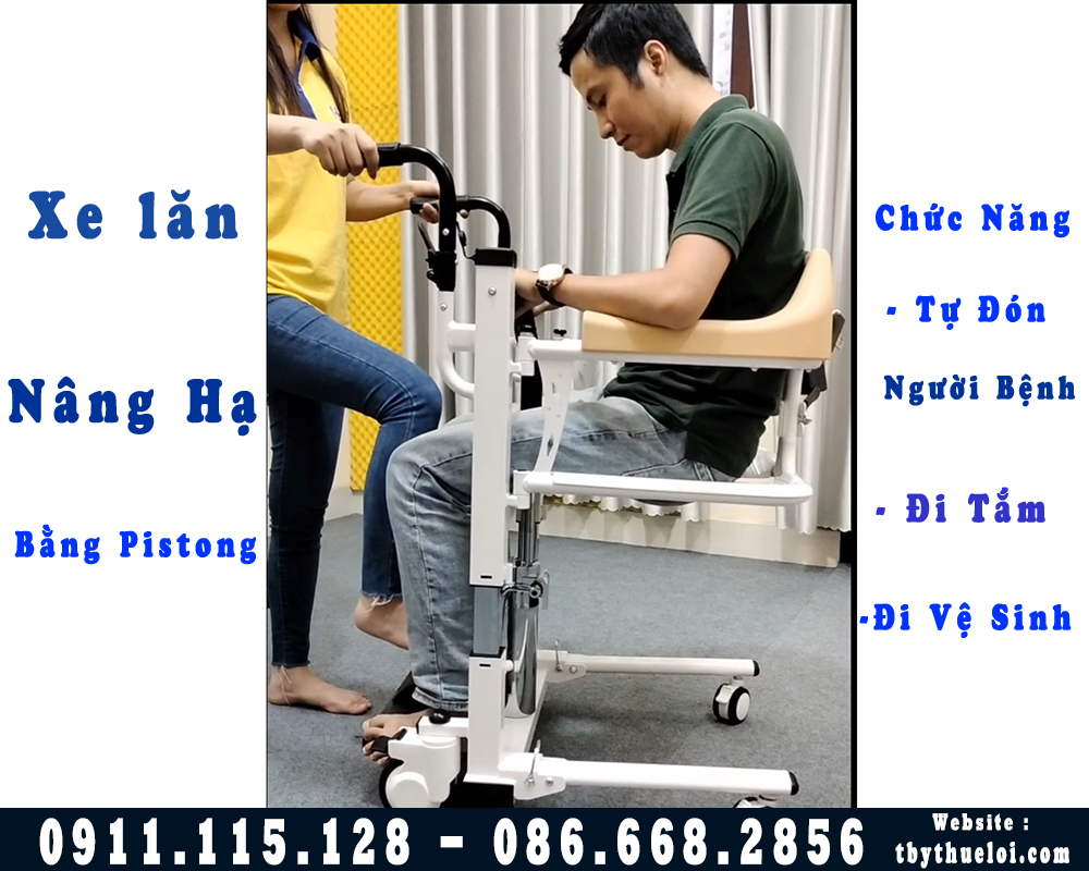 Xe Lăn Ghép Mảnh Đa Năng Nâng Hạ Bằng Pittong