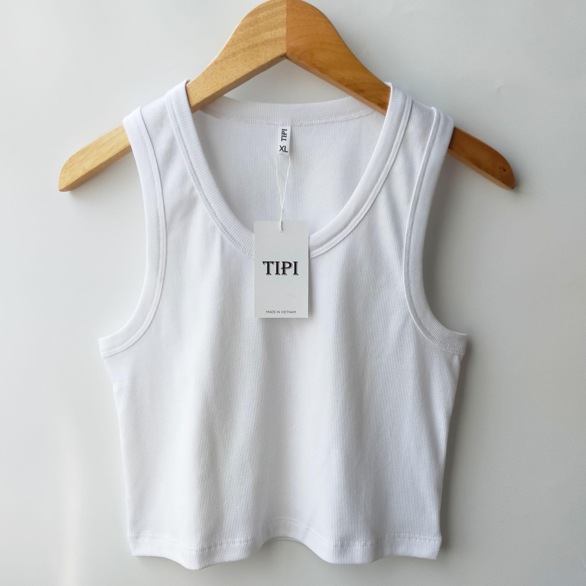 Áo ba lỗ áo sát nách croptop nữ, dáng áo ôm chất liệu thun gân cotton 100%, siêu co giãn thoáng mát và tiện lợi - MÀU TRẮNG